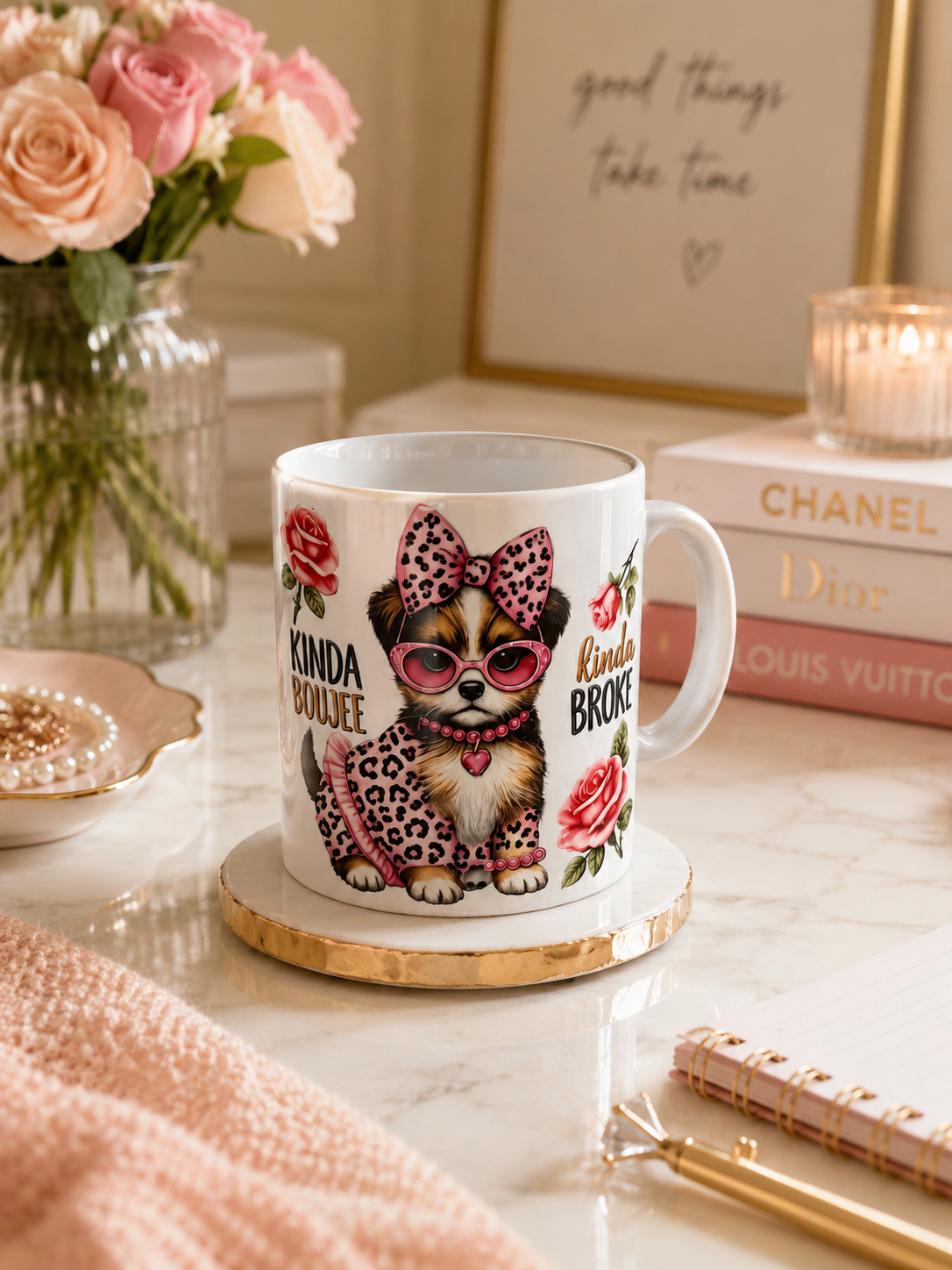 Kinda Boujee, Kinda Broke Puppy mug
